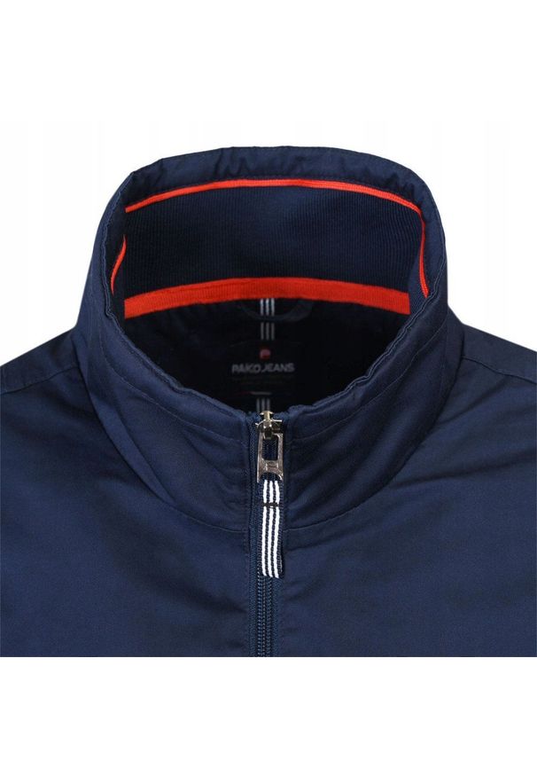 Lekka Bawełniana Wiatrówka, Przejściowa Kurtka Męska - Pako Jeans - Granatowa. Kolor: niebieski. Materiał: bawełna. Sezon: jesień, wiosna