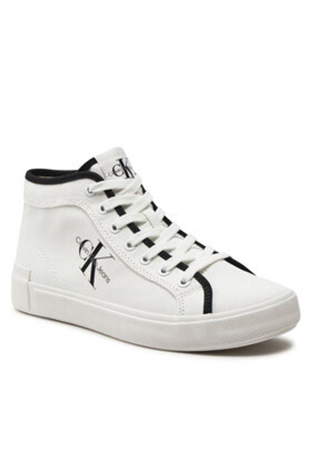 Calvin Klein Jeans Sneakersy Skater Vulcanized High Cs Ml Mr YW0YW01454 Biały. Kolor: biały. Materiał: materiał