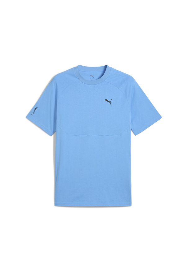 Puma - Męska koszulka PUMATECH PUMA Team Light Blue. Kolor: niebieski. Długość rękawa: raglanowy rękaw. Wzór: aplikacja, nadruk