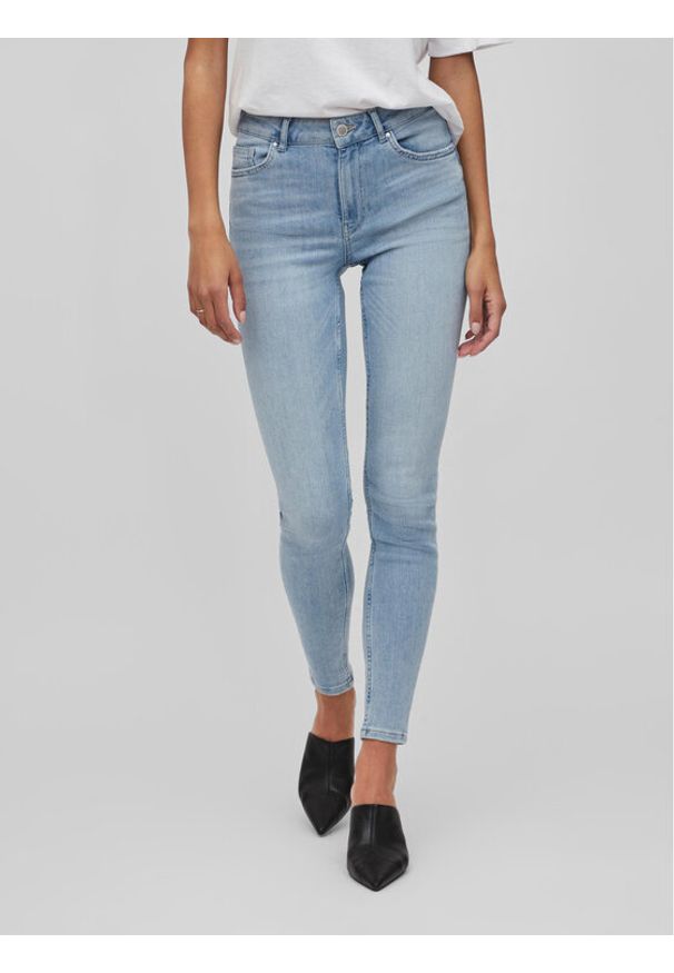 Vila Jeansy Sarah 14082133 Niebieski Skinny Fit. Kolor: niebieski