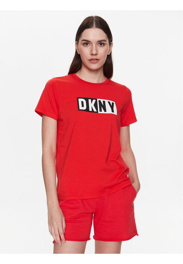 DKNY Sport T-Shirt DP2T5894 Czerwony Classic Fit. Kolor: czerwony. Materiał: bawełna. Styl: sportowy