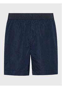 Calvin Klein Swimwear Szorty kąpielowe Medium Waistband KM0KM00862 Granatowy Regular Fit. Kolor: niebieski. Materiał: syntetyk #3