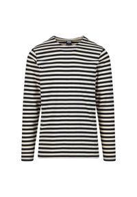 Urban Classics - T-shirt Męski W Paski Standardowy Z Długim Rękawem. Kolor: zielony, brązowy, wielokolorowy. Długość rękawa: długi rękaw. Długość: długie. Wzór: paski. Sport: turystyka piesza #1
