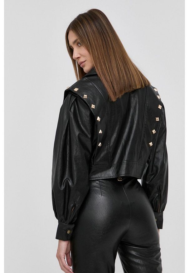 TwinSet - Twinset ramoneska damska kolor czarny przejściowa. Okazja: na co dzień. Kolor: czarny. Styl: casual, klasyczny