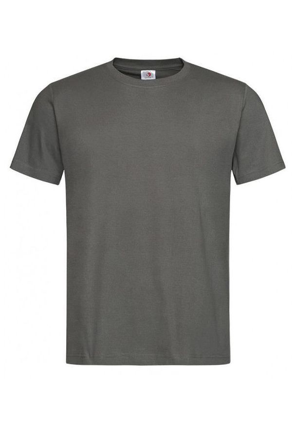 Szary t-shirt Stedman z krótkim rękawem, na co dzień, casualowy