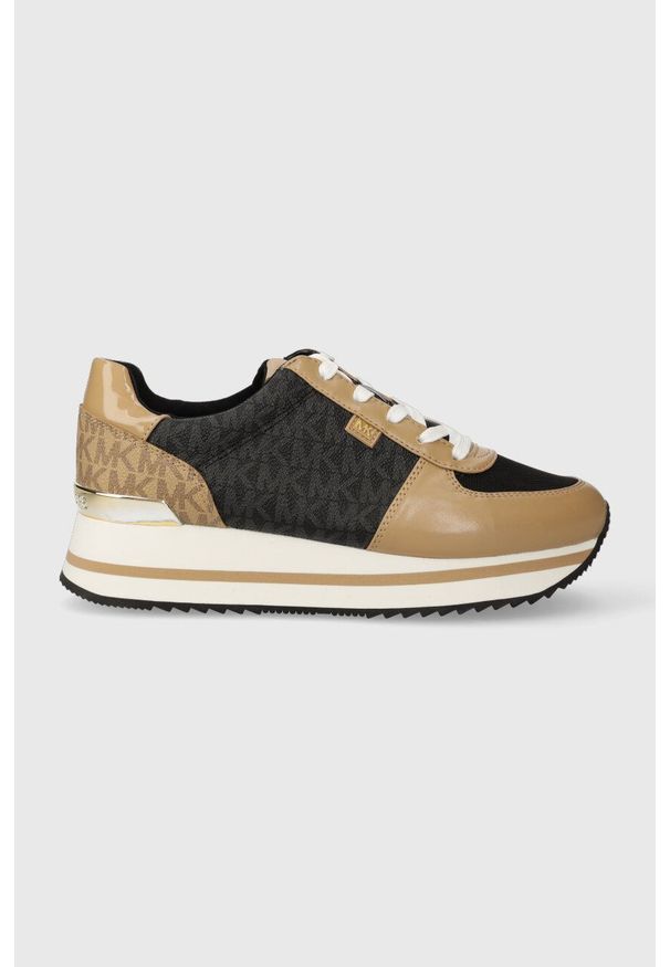 MICHAEL Michael Kors sneakersy Monique kolor czarny 43F3MQFSAB. Nosek buta: okrągły. Kolor: czarny. Materiał: guma. Obcas: na platformie