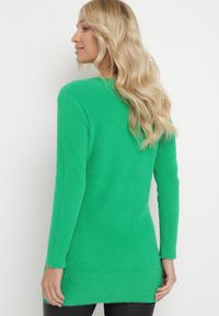 Born2be - Zielony Sweter z Puchatej Dzianiny Valen. Kolor: zielony. Materiał: dzianina. Sezon: zima #4