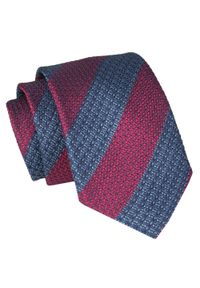 Alties - Krawat - ALTIES - Granat, Czerwień, Pasy. Kolor: niebieski, wielokolorowy, czerwony. Materiał: tkanina. Styl: elegancki, wizytowy