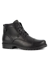 Olivier Buty męskie skórzane Militarne Mpb czarne. Kolor: czarny. Materiał: skóra. Wzór: moro. Styl: militarny #7