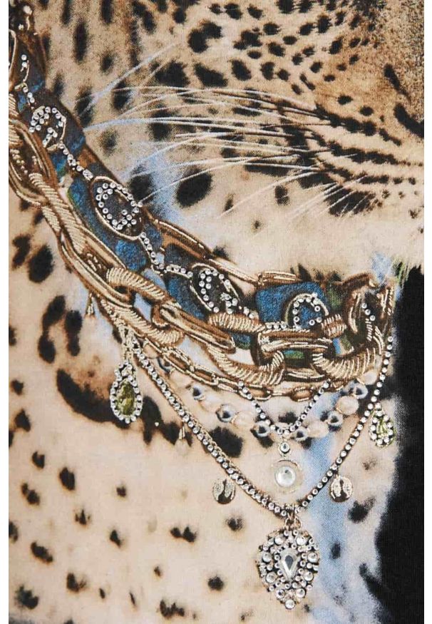 Guess - GUESS Czarny T-shirt Leopard Jewel Easy Tee. Kolor: czarny