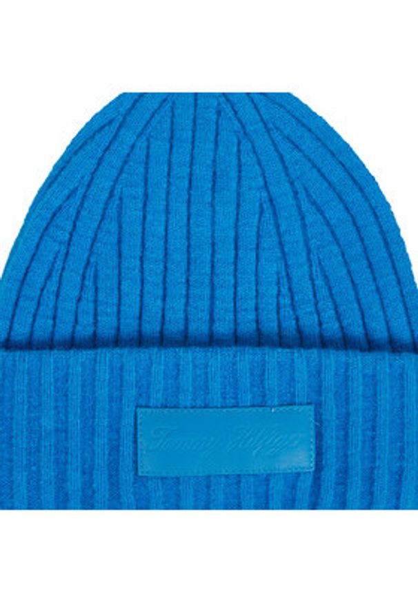 TOMMY HILFIGER - Tommy Hilfiger Czapka Tommy Twist Beanie AW0AW15325 Niebieski. Kolor: niebieski. Materiał: syntetyk