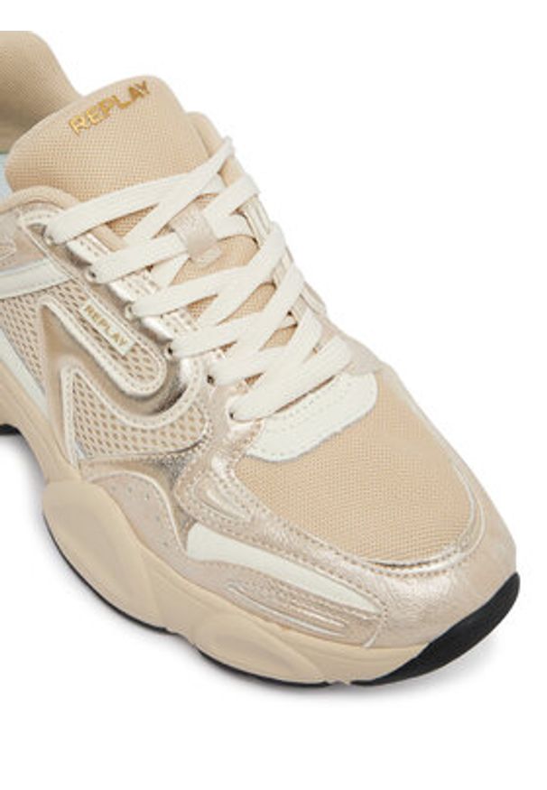Replay - REPLAY Sneakersy GWS9N .000.C0019T Beżowy. Kolor: beżowy. Materiał: materiał