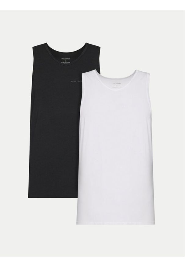 Karl Lagerfeld - KARL LAGERFELD Komplet 2 tank topów A1M47091 Kolorowy Regular Fit. Typ kołnierza: dekolt w karo. Materiał: bawełna. Wzór: kolorowy