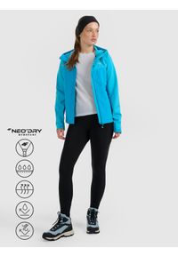 4f - 4F Kurtka softshell wiatroodporna membrana 8000 damska - niebieska S. Kolor: niebieski. Materiał: softshell. Technologia: Primaloft. Sport: turystyka piesza, wspinaczka #2