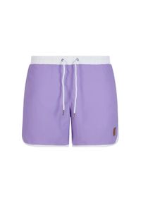 Urban Classics - Męskie Spodenki Kąpielowe W Stylu Retro. Kolor: fioletowy, biały, wielokolorowy. Styl: retro