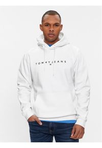Tommy Jeans Bluza Linear Logo DM0DM17985 Biały Regular Fit. Kolor: biały. Materiał: bawełna