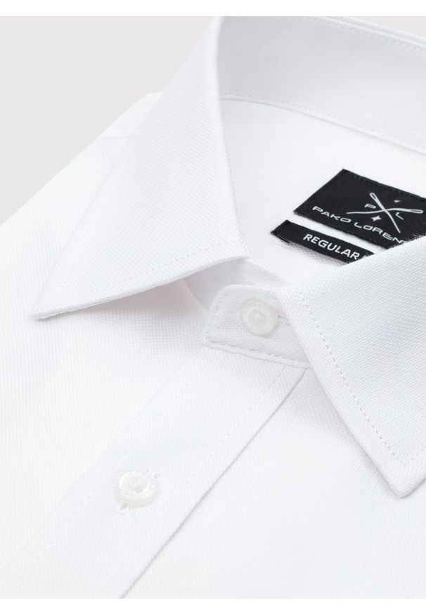 Pako Lorente - PAKO LORENTE – Koszula męska biała ASANA P000B-1X-595-B. Typ kołnierza: kołnierzyk klasyczny. Kolor: biały. Materiał: bawełna. Długość rękawa: długi rękaw. Długość: długie. Wzór: gładki. Styl: elegancki, klasyczny