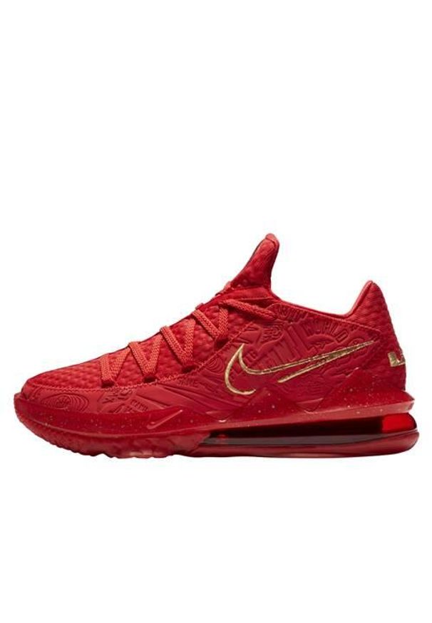 Buty koszykarskie męskie Nike Lebron Xvii Low PH. Kolor: czerwony. Materiał: guma, materiał, tkanina, syntetyk. Szerokość cholewki: normalna