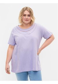 Zizzi T-Shirt V50220A Fioletowy Regular Fit. Kolor: fioletowy. Materiał: bawełna #1
