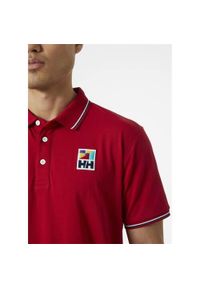 Koszulka sportowa męska Helly Hansen Jerey. Typ kołnierza: polo. Kolor: czerwony. Materiał: bawełna. Styl: sportowy