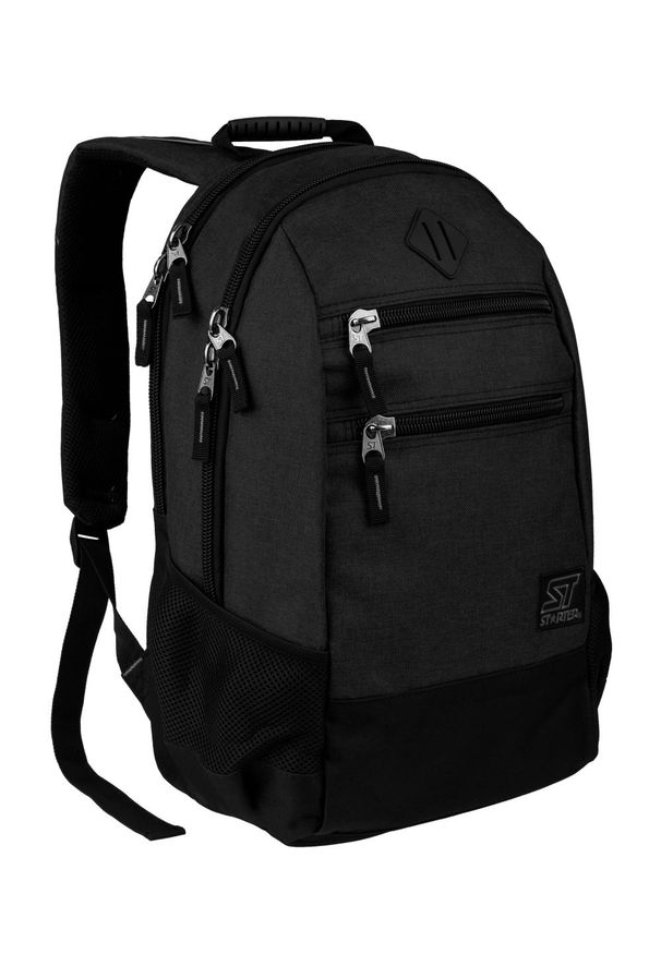 Sportowo-Szkolny Plecak - Ciemny Grafit - Starter - Usztywniony i Pojemny. Kolor: szary. Materiał: poliester. Styl: sportowy