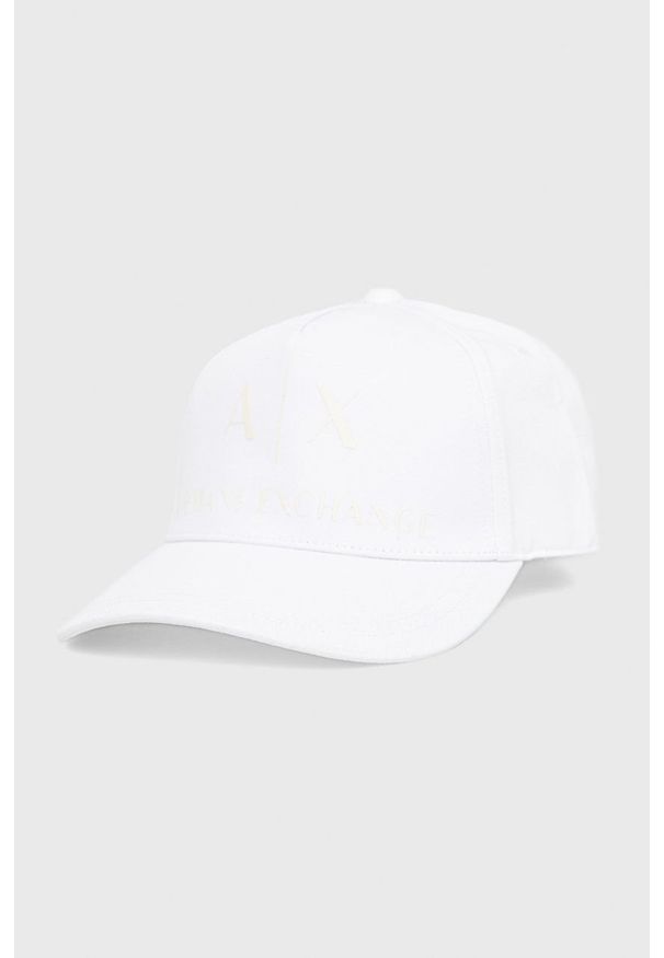 Armani Exchange czapka 944171.2R110 kolor biały gładka. Kolor: biały. Wzór: gładki