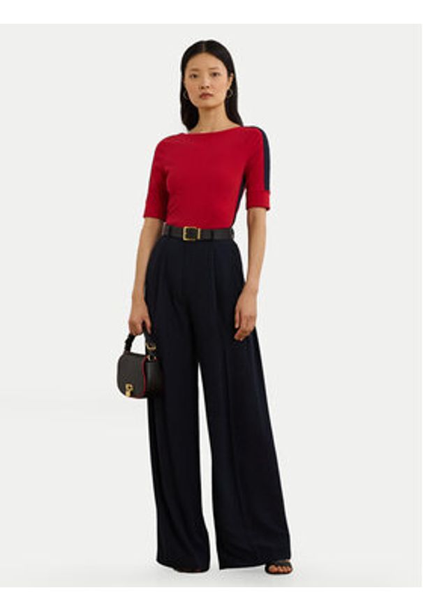 Lauren Ralph Lauren - LAUREN RALPH LAUREN Bluzka 200957589002 Czerwony Slim Fit. Kolor: czerwony. Materiał: bawełna