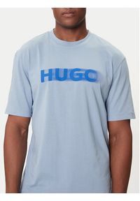 Hugo - HUGO T-Shirt Nalax 50543493 Błękitny Regular Fit. Kolor: niebieski. Materiał: bawełna #3