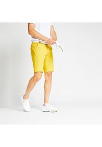 INESIS - Spodenki do golfa chino męskie Inesis MW500. Kolor: żółty. Materiał: elastan, bawełna, materiał, poliester. Sport: golf