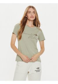 Aeronautica Militare T-Shirt 242TS2354DJ638 Zielony Regular Fit. Kolor: zielony. Materiał: bawełna