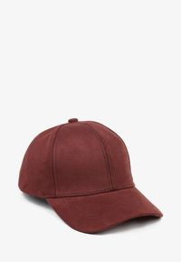 Born2be - Bordowa Klasyczna Czapka z Daszkiem Tusira. Kolor: czerwony. Materiał: jeans. Styl: klasyczny #1