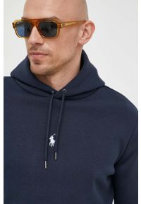 Polo Ralph Lauren bluza męska kolor granatowy z kapturem gładka. Typ kołnierza: kaptur, polo. Kolor: niebieski. Wzór: gładki #3