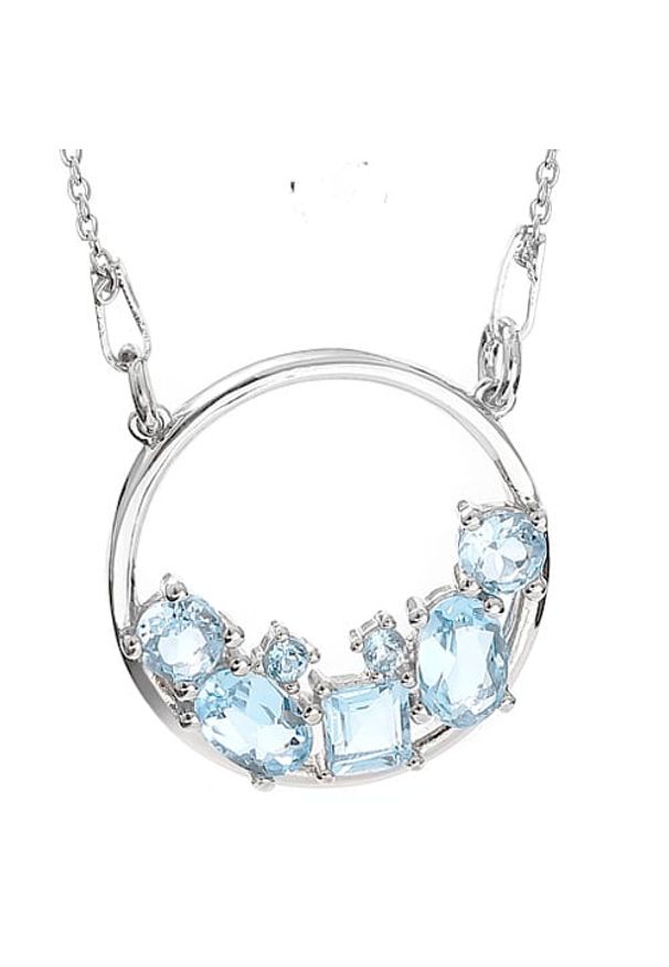 Braccatta - TARA Srebrny naszyjnik wisiorek blue topaz celebrytka 2,1 ct.. Materiał: srebrne. Kolor: srebrny. Wzór: ze splotem. Kamień szlachetny: topaz