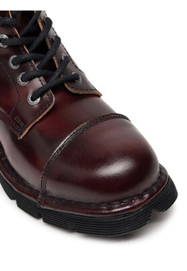 NEW ROCK Glany M-MILI083C-S56 Bordowy. Kolor: czerwony. Materiał: skóra. Styl: rockowy