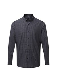 PREMIER - Męska Koszula Z Długim Rękawem Maxton W Kratę. Okazja: na co dzień. Kolor: szary, wielokolorowy, czarny. Długość rękawa: długi rękaw. Długość: długie. Styl: casual #1