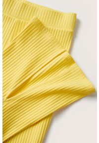 mango - Mango spodnie Miri damskie kolor żółty dzwony high waist. Stan: podwyższony. Kolor: żółty. Materiał: włókno #8