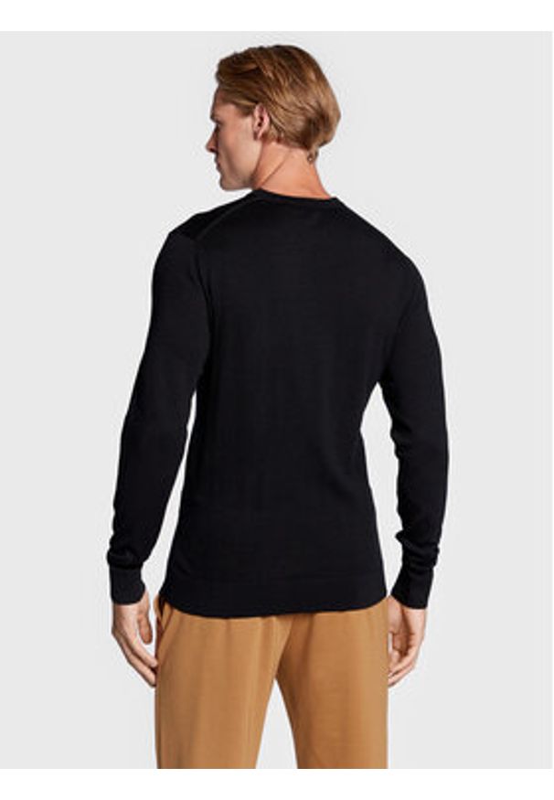 Calvin Klein Sweter Superior K10K110423 Czarny Regular Fit. Kolor: czarny. Materiał: wełna