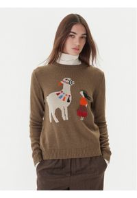 Weekend Max Mara Sweter Nitra 2525366292 Brązowy Regular Fit. Kolor: brązowy. Materiał: syntetyk