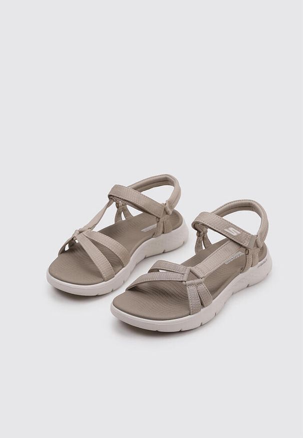 skechers - Sandały Skechers Model Go Walk Flex Sandal Kolor Jasnobrązowy. Kolor: szary, wielokolorowy, beżowy. Materiał: tkanina. Sezon: lato