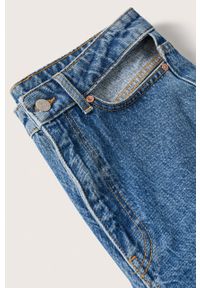 mango - Mango jeansy Cutout damskie high waist. Stan: podwyższony. Kolor: niebieski #8