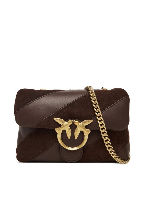 Pinko - PINKO Torebka Love Puff Mini Cl AI 25-26 PLTT 100039 A2JY Brązowy. Kolor: brązowy. Materiał: skórzane, zamszowe