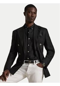 Polo Ralph Lauren Koszula 710968915503 Czarny Slim Fit. Typ kołnierza: polo. Kolor: czarny. Materiał: len #3
