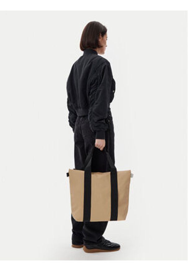 Rains Torba Tote Bag Mini W3 14160 Beżowy. Kolor: beżowy. Materiał: materiał