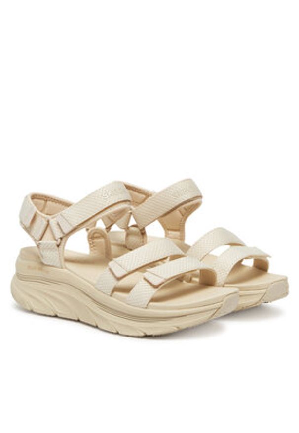 skechers - Skechers Sandały D'Lux Walker-Going-Out Vibes 119828/NAT Beżowy. Kolor: beżowy. Materiał: materiał