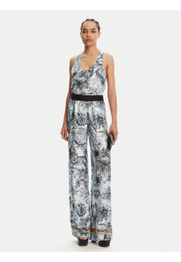 Just Cavalli Top 78PAH640 Niebieski Regular Fit. Kolor: niebieski. Materiał: wiskoza