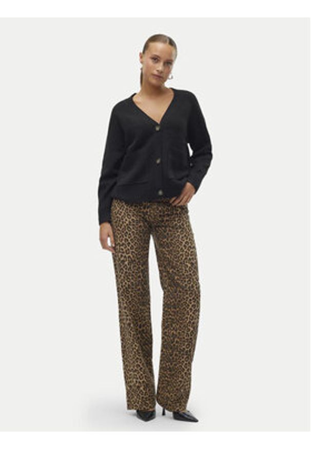 Vero Moda Kardigan Boom 10320457 Czarny Loose Fit. Kolor: czarny. Materiał: syntetyk