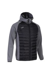 Joma - Bluza dresowa sportowa męska Berna III Softshell Hoodie. Kolor: wielokolorowy, czarny, szary. Materiał: poliester