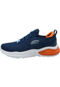 skechers - Buty do chodzenia męskie Skechers Air Cushioning. Kolor: niebieski. Materiał: syntetyk, materiał. Szerokość cholewki: normalna. Sport: turystyka piesza