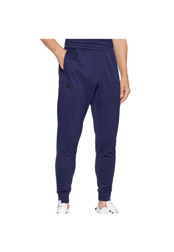 Spodnie treningowe męskie Under Armour 1373362410. Kolor: niebieski. Materiał: dresówka. Sport: bieganie