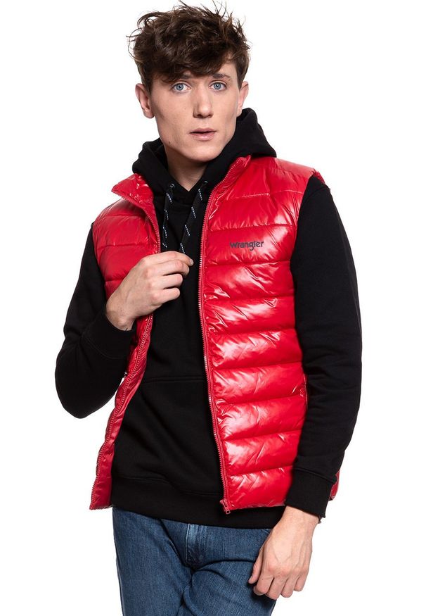 Wrangler - MĘSKI BEZRĘKAWNIK WRANGLER PUFFER VEST RED W4A3XTX47. Materiał: puch. Długość rękawa: bez rękawów